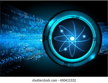 Dark Blue Shining atom scheme. illustration. dark background. digital. infographics. Abstract Technology background for computer graphic website internet and business. Spark
