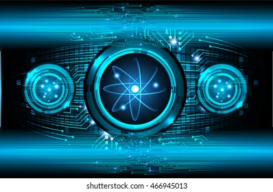 Dark Blue Shining atom scheme. illustration. dark background. digital. infographics. Abstract Technology background for computer graphic website internet and business. Spark