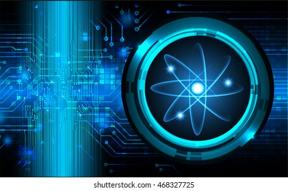 Dark Blue Shining atom scheme. illustration. digital. infographics. Abstract Technology background for computer graphic website internet and business. Spark