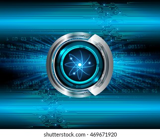 Dark Blue Shining atom scheme. illustration. dark background. digital. infographics. Abstract Technology background for computer graphic website internet and business. Spark