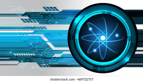 Dark Blue Shining atom scheme. illustration. dark background. digital. infographics. Abstract Technology background for computer graphic website internet and business. Spark