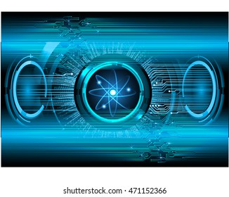 Dark Blue Shining atom scheme. illustration. dark background. digital. infographics. Abstract Technology background for computer graphic website internet and business. Spark