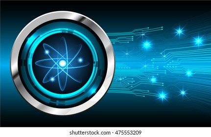 Dark Blue Shining atom scheme. Vector illustration. dark background. digital. infographics. Abstract Technology background for computer graphic website internet and business. Spark