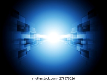 Dark blue shiny hi-tech motion design. Vector card background