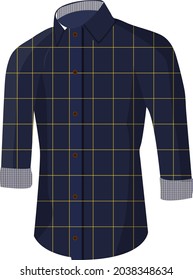 Dark blue shirt, illustration, vector on white background.