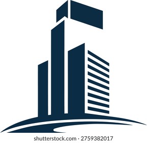 Dark blue silhouette graphic