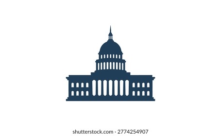 Dark blue silhouette of the us capitol building washington d.c