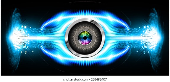 Dark blue silver Abstract light lamps background for Technology computer graphic website internet business. Vector illustration.Spot Effect. neon, Spotlights. eye. eyeball. bright. grow.infographics
