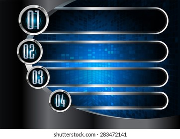 dark blue silver black Web Design Website Elements Template for graphic internet. text box. label. infographics. metal. card. pixel. Metals, alloys, steel, aluminum. button