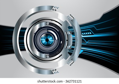 dark blue silver Light Abstract Technology background for computer graphic website internet and business. circuit. illustration.digital.infographics. binary code. zero one. vector.eye
