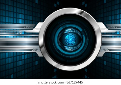 dark blue silver Light Abstract Technology background for computer graphic website internet and business. circuit. illustration.digital.infographics. binary code. zero one. eye. scan virus vector