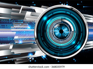 dark blue silver Light Abstract Technology background for computer graphic website internet and business. circuit. illustration.digital.infographics. binary code. zero one. eye. scan virus vector