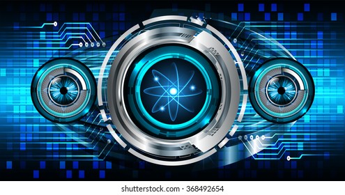 dark blue silver Light Abstract Technology background for computer graphic website internet and business. circuit. illustration.digital.infographics. binary code. zero one. eye. scan virus vector