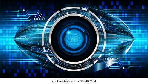 dark blue silver Light Abstract Technology background for computer graphic website internet and business. circuit. illustration.digital.infographics. binary code. zero one. eye. scan virus vector