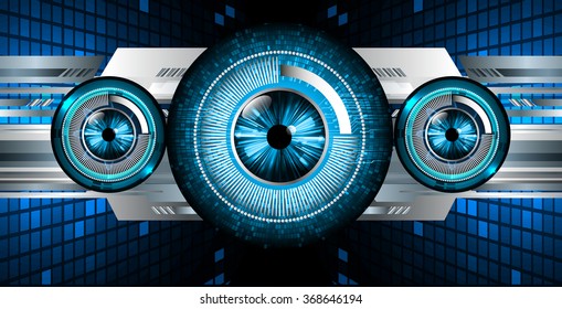 dark blue silver Light Abstract Technology background for computer graphic website internet and business. circuit. illustration.digital.infographics. binary code. zero one. eye. scan virus vector