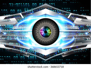 dark blue silver Light Abstract Technology background for computer graphic website internet and business. circuit. illustration.digital.infographics. binary code. zero one. eye. scan virus vector