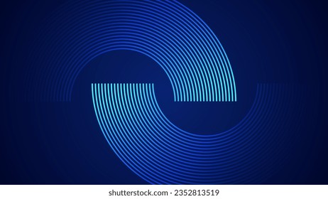 Dark blue simple abstract background with lines in a curved style geometric style as the main element.