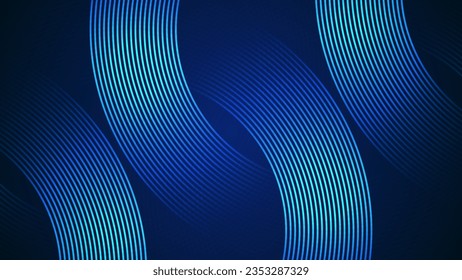 Fondo abstracto de color azul oscuro con líneas en un estilo geométrico curvo como elemento principal.
