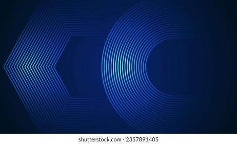 Dark blue simple abstract background with lines in a curved style geometric style as the main element.