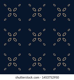 Dark blue simple flower seamless vector pattern background