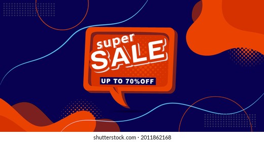 banner de venta de vectores azul oscuro y simple