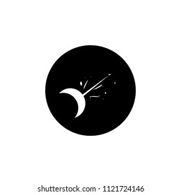 Dark Blue Sky With Comet, Vector Illustration