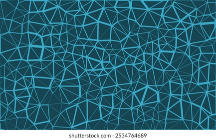 Forma abstrata de polígono plano azul escuro do céu. Design de textura de elemento de padrão de triângulo irregular. Adequado para banner de fundo, capa, site, publicidade, ideia, decoração, página, cabeçalho, marketing