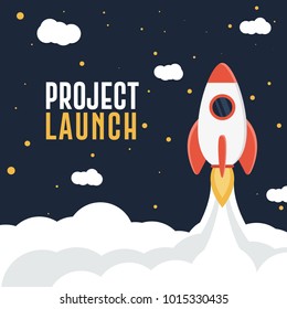 Dark Blue Sky Project Launch or Startup Background Abstract