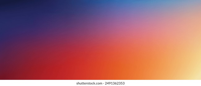 Dark blue sky yellow orange abstract background for desktop design. Blurred color gradient, ombre, blur. Unfocused, colorful, multicolor, mix, rainbow, bright, fun pattern. Rough, grainy banner