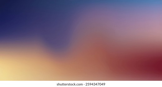 Dark blue sky yellow orange abstract background for desktop design. Blurred color gradient, ombre, blur. Unfocused, colorful, multicolor, mix, rainbow, bright, fun pattern. Rough, grainy banner