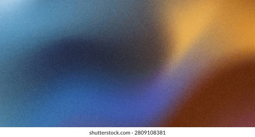 Dark blue sky yellow orange abstract background for desktop design. Blurred color gradient, ombre, blur. Unfocused, colorful, multicolor, mix, rainbow, bright, fun pattern. Rough, grainy banner