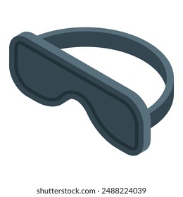 Dark blue sleep mask isometric icon representing resting and sleeping