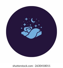azul escuro ícone de dormir vetor.