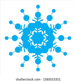 Dark blue snowflake on white background. Vector