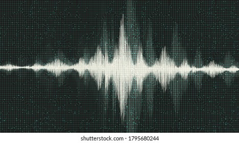 Dark Blue Sound Wave Background,technology and earthquake wave diagram concept,design for music studio and science,Vector Illustration.
