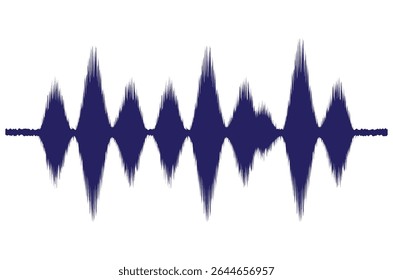 Ondas de sonido azul oscuro sobre fondo blanco