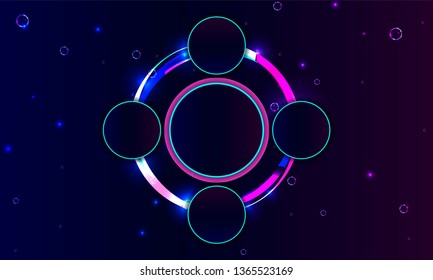 Dark Blue space bubbles 3d cluster pastel shades decorative balls abstract vector illustration pearls new trendy neon circles banner