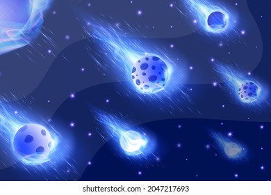 Dark blue space planet background illustration vector with stars and gradient effect. can use for poster, business banner, flyer, advertisement, brochure, catalog, web, site, website, presentation