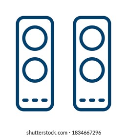 Dark Blue Speaker Icon design isolated on white background