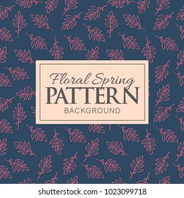 Dark Blue Spring Floral Seamless Pattern