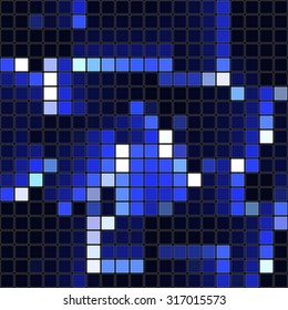 Dark blue square mosaic - seamless background