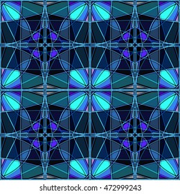 dark blue stained glass pattern