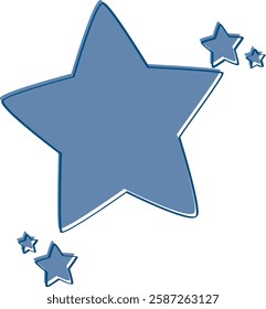 Dark Blue Star Cluster: Simple Vector Design Element