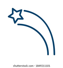 Dark Blue Star Icon Design Isolated on White Background