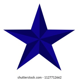 dark blue star isolated on white background