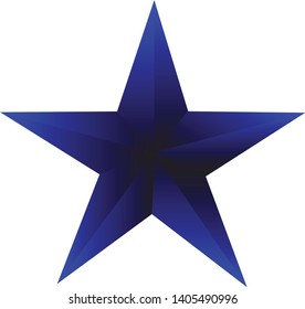Dark blue star isolated on white background