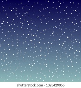 Dark blue starry night sky. Space full of stars background. Vector graphics astronomy illustration.