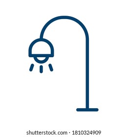 Dark Blue Street Light Icon Design Isolated on White Background