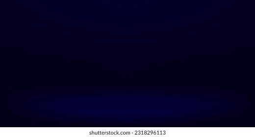 Fondo de estudio azul oscuro. Suave fondo azul oscuro. Diseño de arte gráfico. Ilustración vectorial.