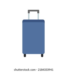Dark blue suitcase.  Flat vector illustration.